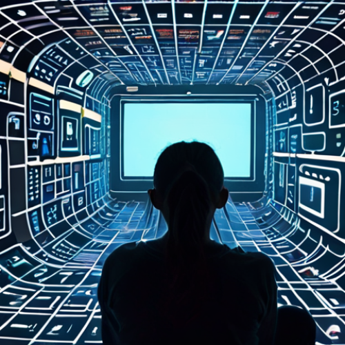 Home 9 **Prompt 1: The Digital Labyrinth of Connection**
A person, appearing thoughtful and slightly overwhelmed, is seated amidst a dense, swirling landscape of glowing digital screens, dating app profiles, and fragmented social media feeds. Their expression conveys a sense of introspection and perhaps a touch of loneliness, despite being surrounded by countless "connections." In the background, or subtly distant, a faint, warm glow hints at a genuine human connection – perhaps a blurred silhouette of two people interacting, emphasizing the paradox of modern digital relationships: vast connectivity juxtaposed with the challenge of finding authentic intimacy. The overall mood is contemplative and slightly melancholic, highlighting the "shadow sides" and the superficiality of the swipe culture.