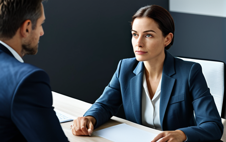 **

"A woman in a professional business suit, fully clothed, sitting at a desk and actively listening to a colleague in a modern office environment. The scene emphasizes attentive body language and eye contact. Appropriate attire, safe for work, perfect anatomy, natural proportions, professional, well-formed hands, proper finger count."

**