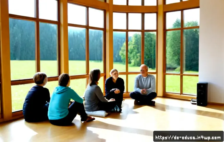 관계기술 교육의 응용과 실제 - Photorealistic relationship skills workshop in a bright modern community center in Germany, diverse ...